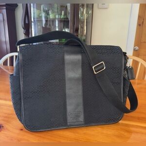 Coach Signature Hudson Commuter Laptop Messenger Bag Black Vintage D0885-F77004